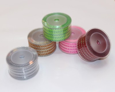 5公分丝绸圆点带塑料壳